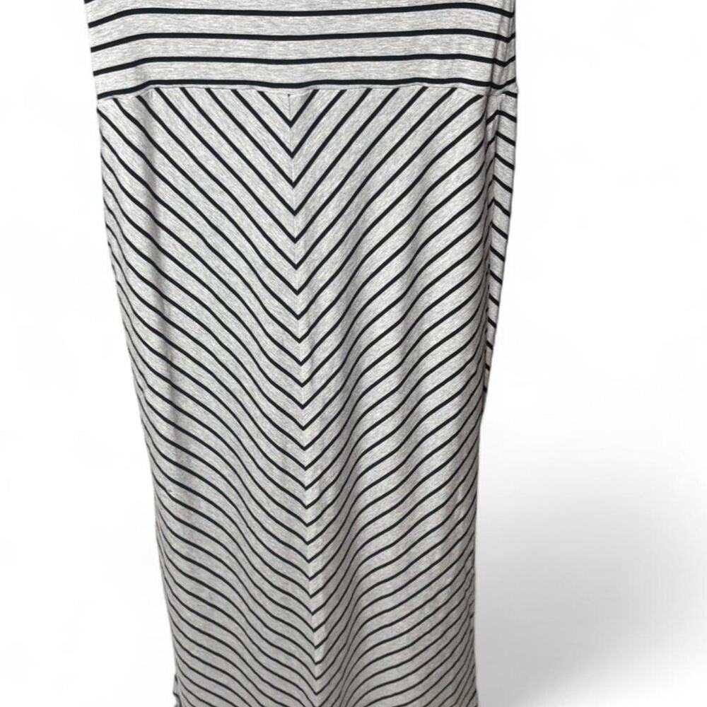 Athleta Seaside Striped Foldover Maxi Skirt Gray Black Chevron Size S